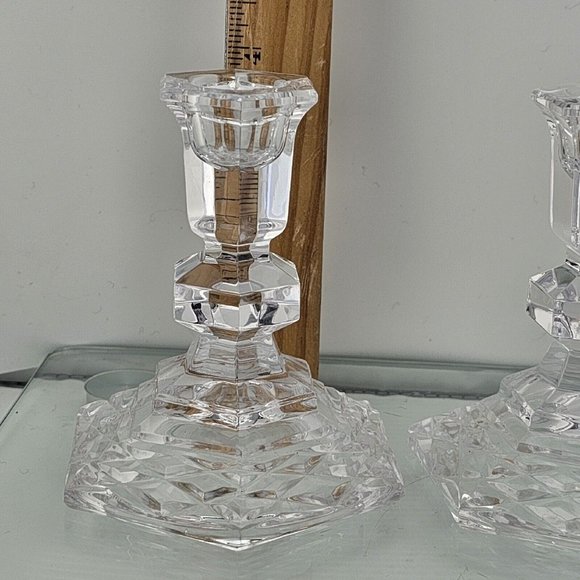 2 Galway Irish Crystal 4” Candlesticks Candle Holders 24% Lead Crystal - Picture 7 of 7